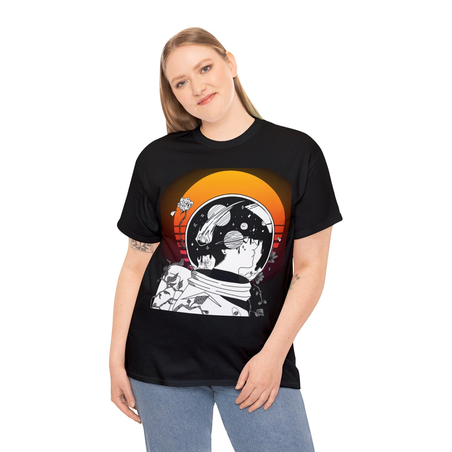 Astronaut Sunrise Galaxy Space Designer Graphic Tee