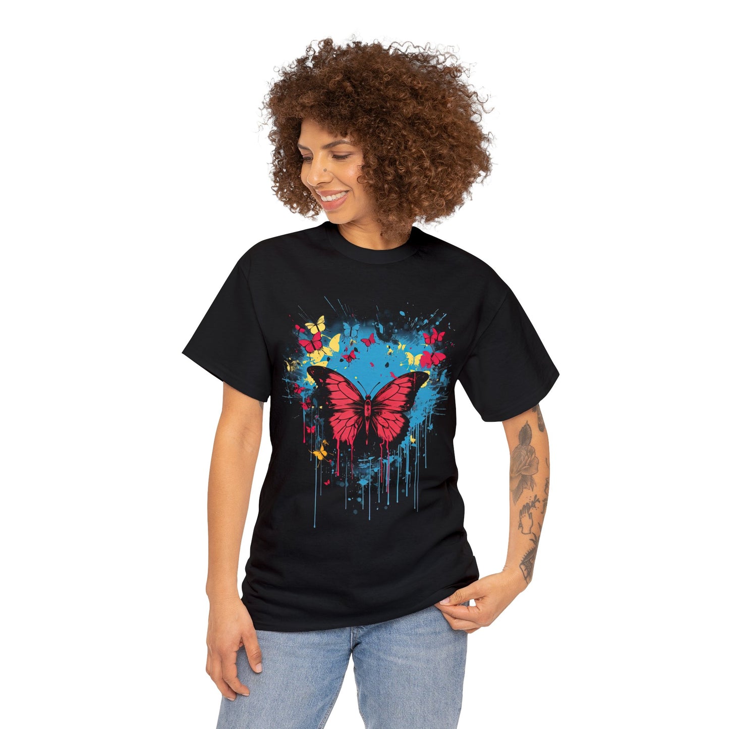 Butterfly Paint Colorful Graphic Design Tee