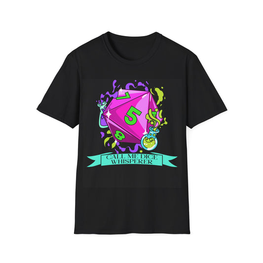 Dodecahedron 20 sided die RPG Gaming Fantasy Roleplaying Unisex Softstyle T-Shirt