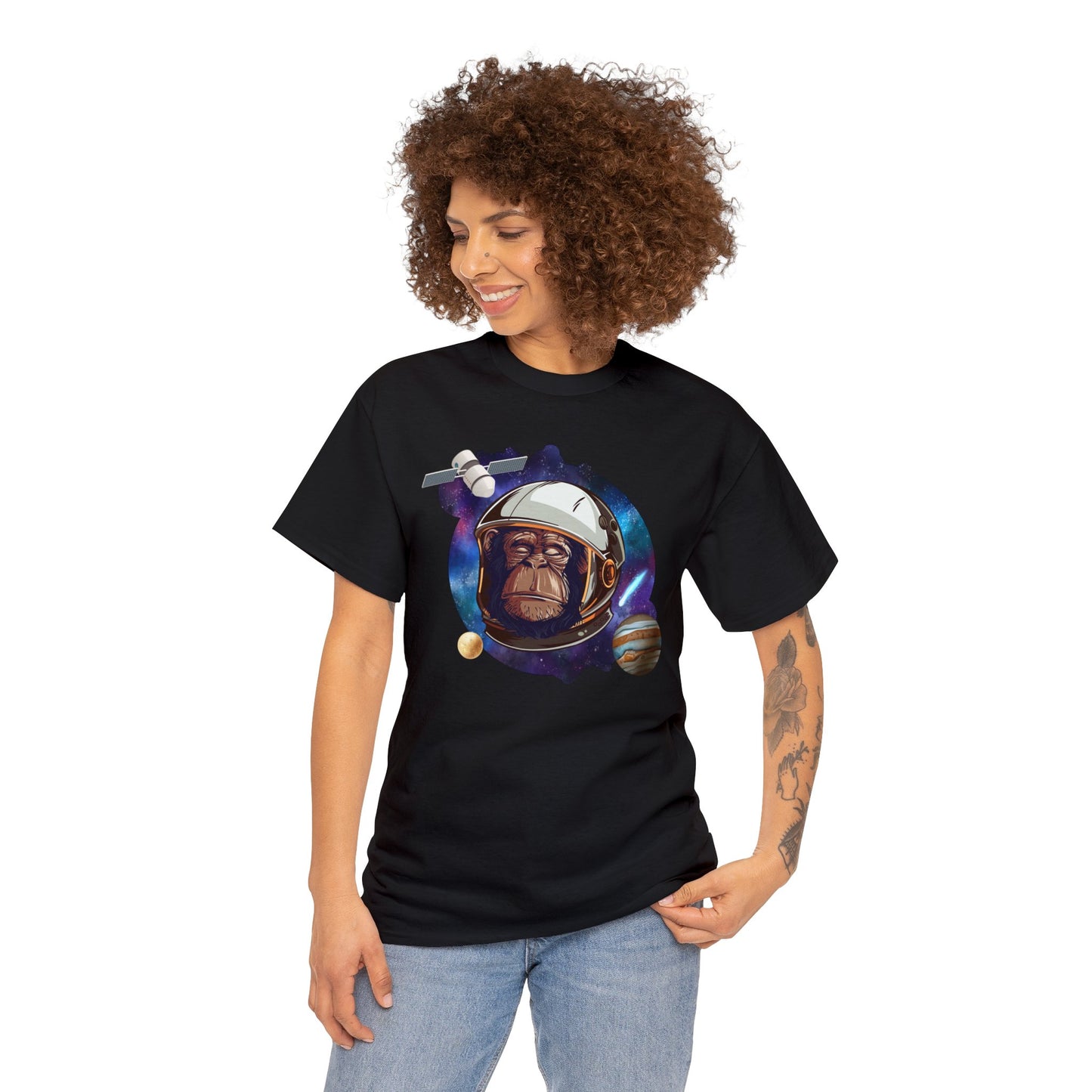 Chimp Astronaut Space Galaxy Planet Designer Graphic Tee