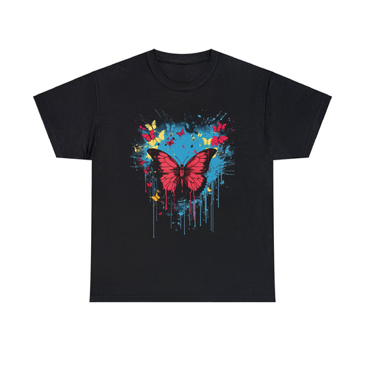 Butterfly Paint Colorful Graphic Design Tee