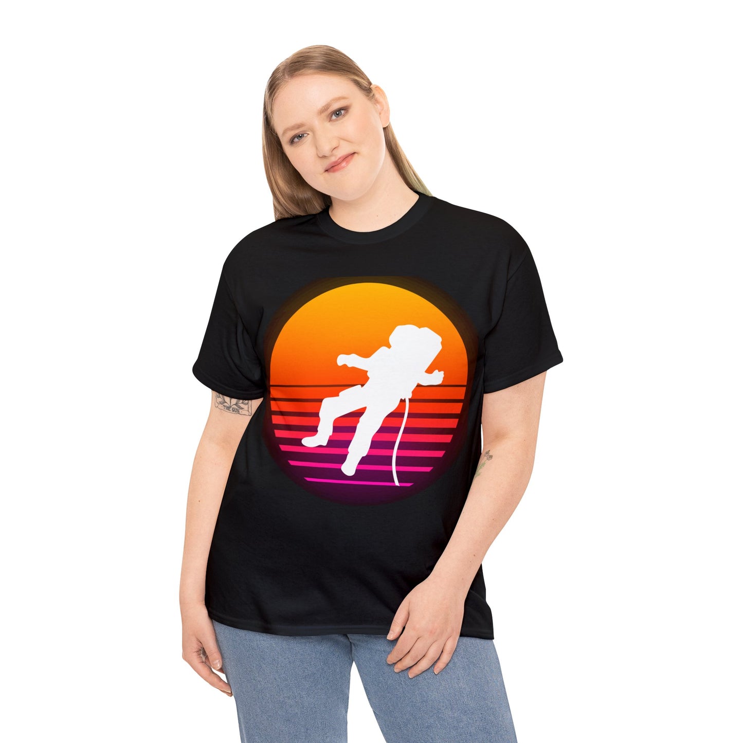 Astronaut Sunset Floating Space Graphic Designer Tee