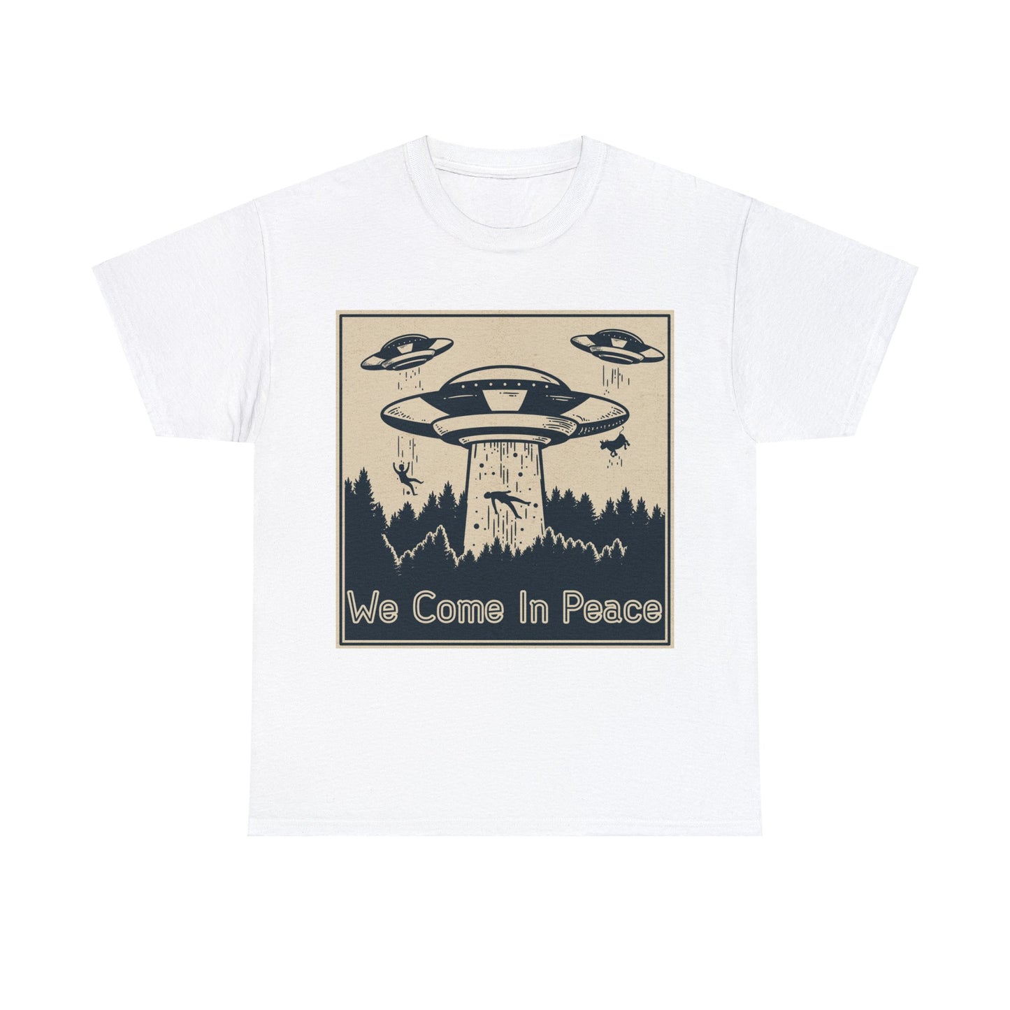 We Come In Peace Alien Abduction Funny Designer Graphic Tee