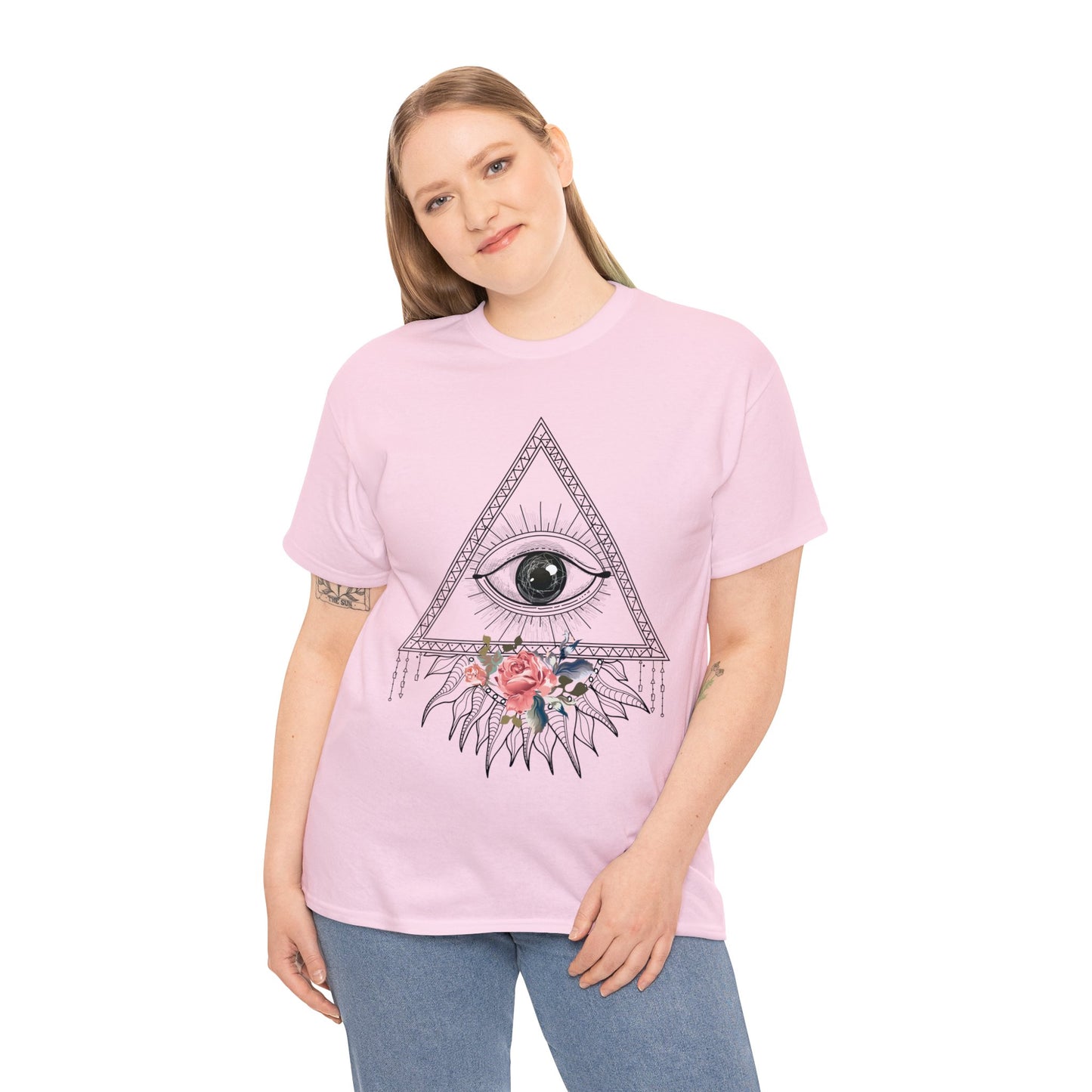 Illuminati Eye Triangle Flower Design Popular Culture Graphic Tee