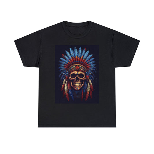 Skeleton Native American Graphic Design Tee