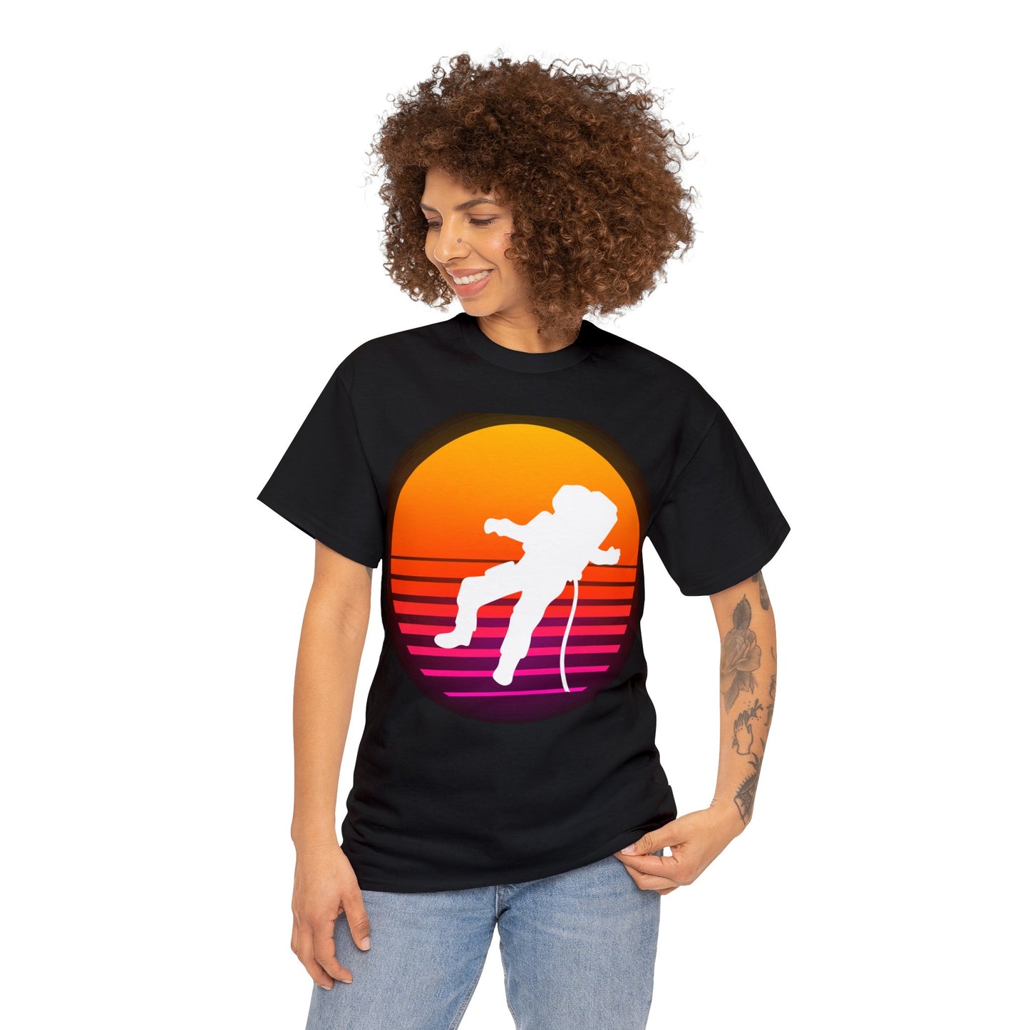 Astronaut Sunset Floating Space Graphic Designer Tee