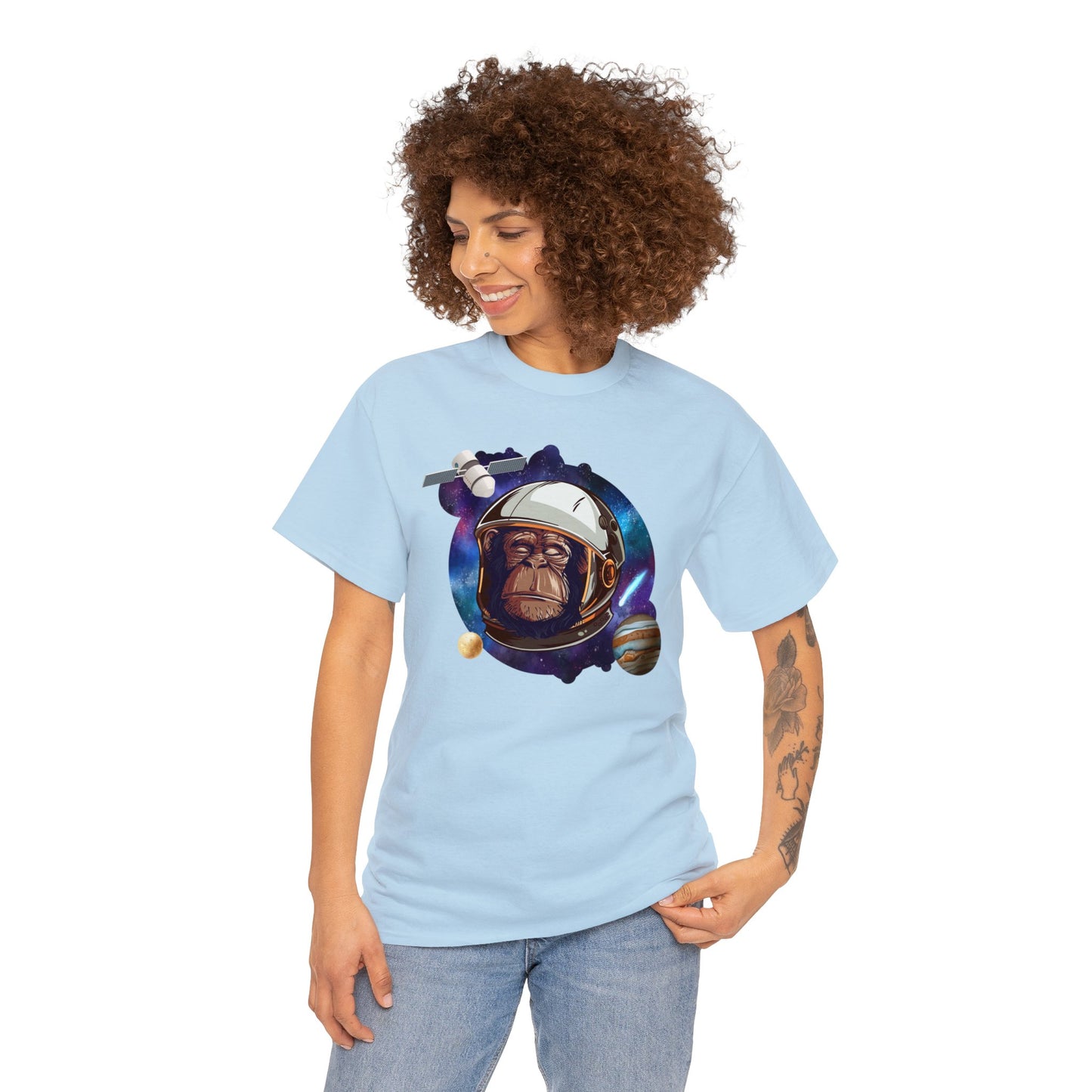 Chimp Astronaut Space Galaxy Planet Designer Graphic Tee