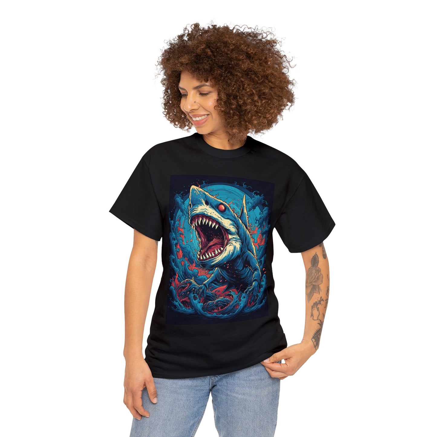 Mutant Shark Graphic Design Tee